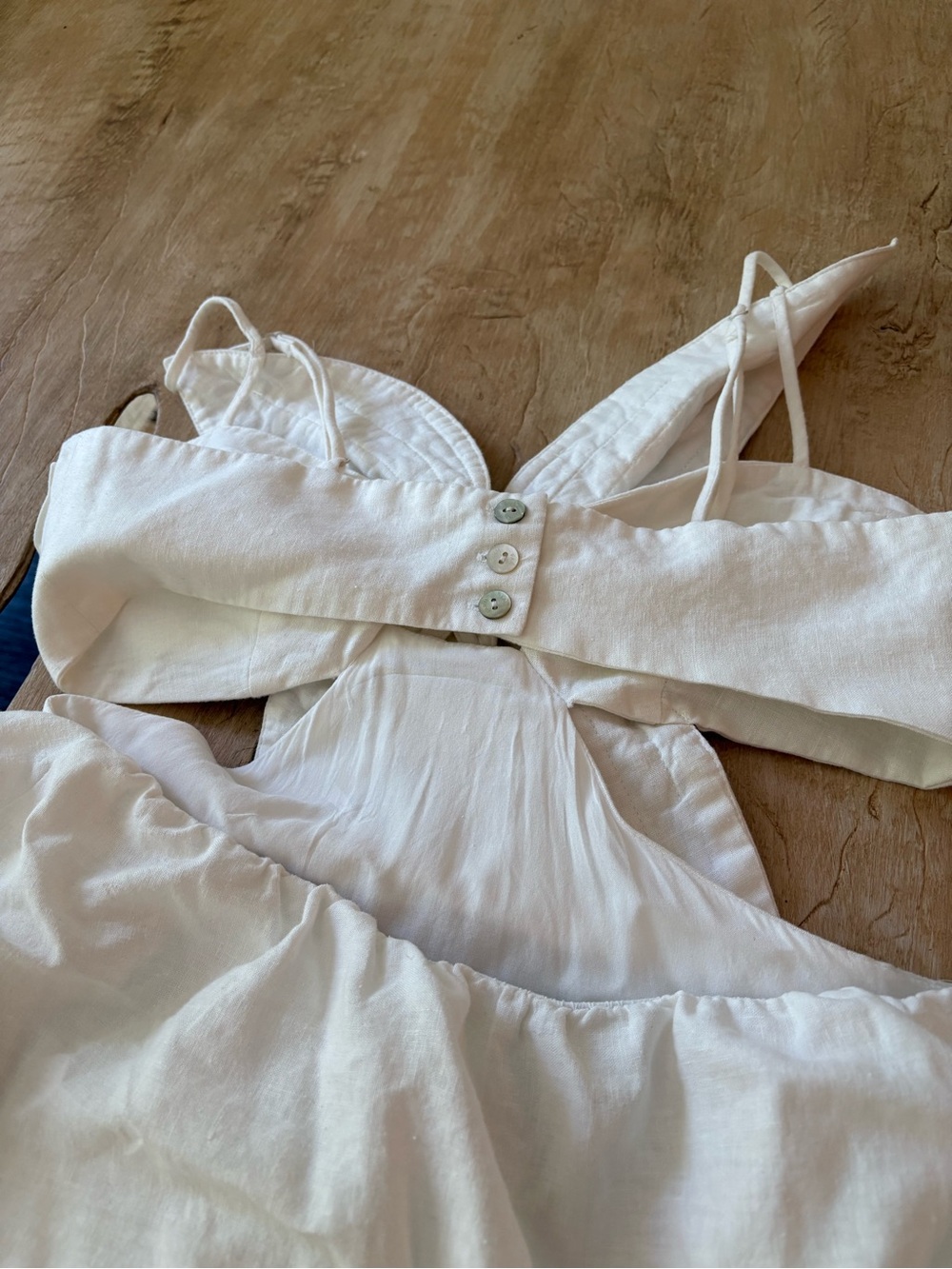 FARM Rio Off-White Flower Cutout Linen Blend Maxi Dress Small - Picture 11 of 13